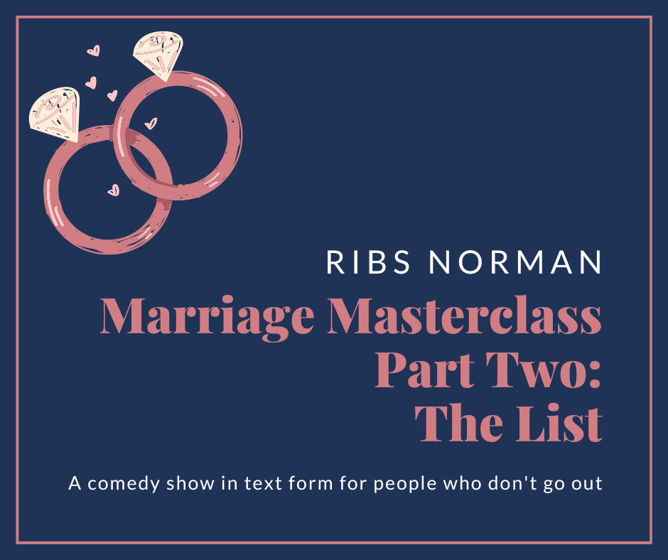 Marriage Masterclass: The List (2/7)
